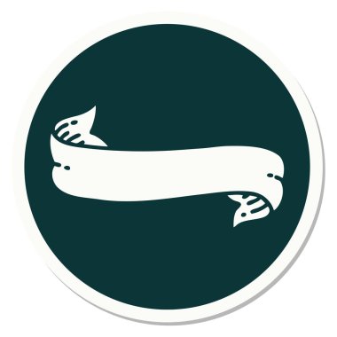 Dövme çıkartması geleneksel bir pankart stiliyle