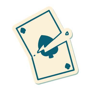 Dövme çıkartması geleneksel stil yırtık bir kart