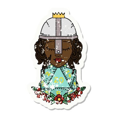 Retro Dövme Tarzı Doğal 20 D20 zarlı insan dövüşçüsü