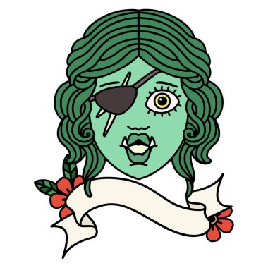 Retro Dövme Biçimli Ork karakter yüzü