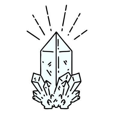 Geleneksel dövme stili kuvars kristalinin çizimi