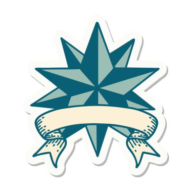 dövme stili etiketi bir yıldızın sancağı ile