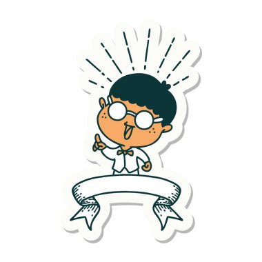 Dahiyane fikri olan dövme stili bir adamın çıkartması.