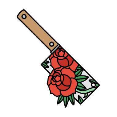 Satır ve çiçek şeklinde geleneksel bir dövme.