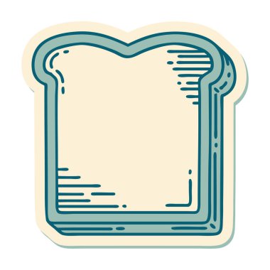 Geleneksel bir ekmek dilimi şeklinde dövme çıkartması.