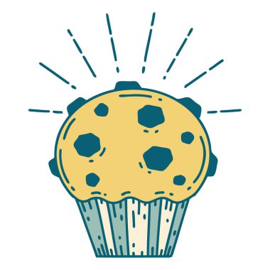 Geleneksel dövmeli çikolatalı kekin resmi.