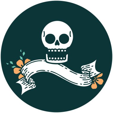 kafatası sancağıyla dövme biçimi simgesi