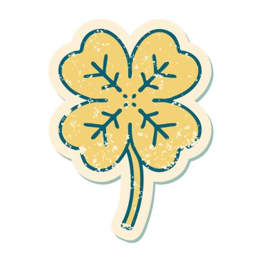 4 yapraklı yoncanın sembolik dövmeli resmi