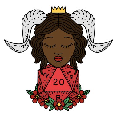 Retro Dövme Biçimi Doğal 20 d20 zar atışıyla düzenleme