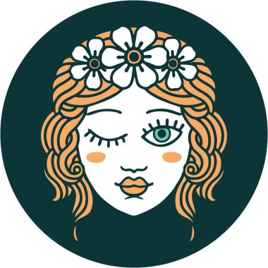 Göz kırpan bakirelerin ikonik dövme görüntüsü