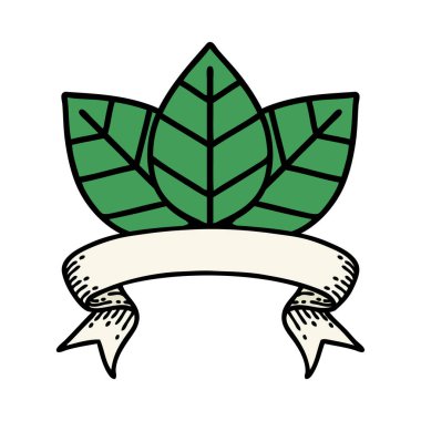 Yaprak sancağıyla geleneksel dövme