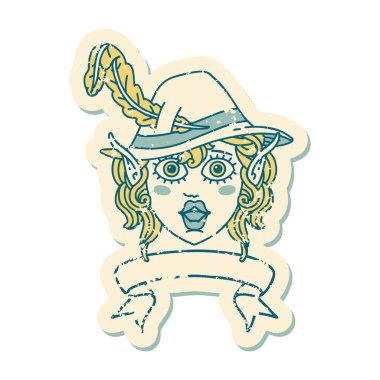 Retro Dövme Biçimi Elf karakter yüzü