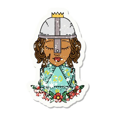 Retro Dövme Tarzı Doğal 20 D20 zarlı insan dövüşçüsü