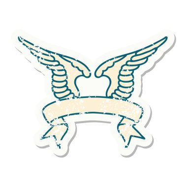 Bir kanadın bayrağıyla eski bir etiket