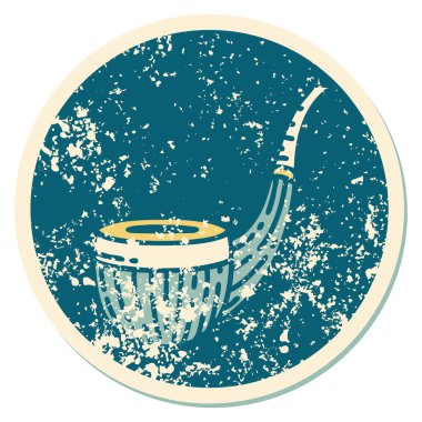 Sigara tiryakisi piposunun sembolik dövmeli görüntüsü