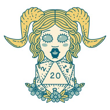 Retro Dövme Biçimi Doğal yirmilik zar atma ile düzenleme