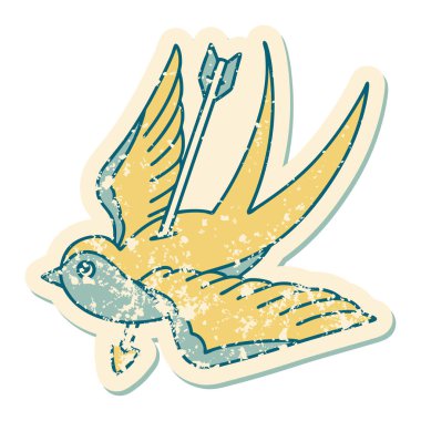 Bir kırlangıcın sembolik dövmeli görüntüsü