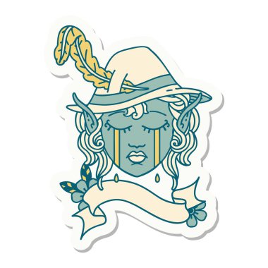 Ağlayan Elf Ozan karakterinin çıkartması.