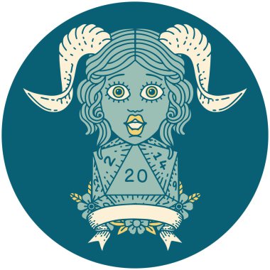 Retro Dövme Biçimi Doğal yirmilik zar atma ile düzenleme