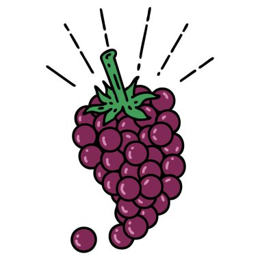Geleneksel bir üzüm dövmesi çizimi