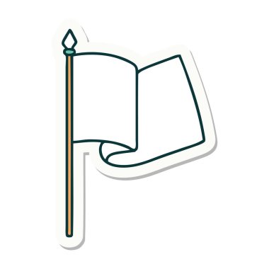 Geleneksel bayrak stili dövme çıkartması