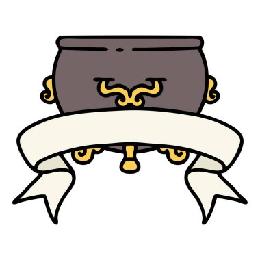 Geleneksel dövmeli kazan sancağıyla