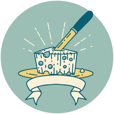 Bir tabak peynirin dövme ikonu