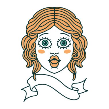 Geleneksel dövmeli kadın yüzü dövmesi