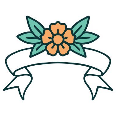 Geleneksel dövmeli çiçek bayrağı