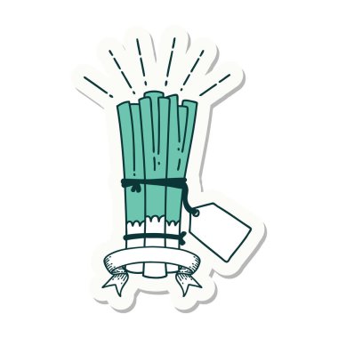 Pırasa dövmeli çıkartma.