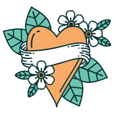 Bir kalp ve bayrağın ikonik dövme görüntüsü