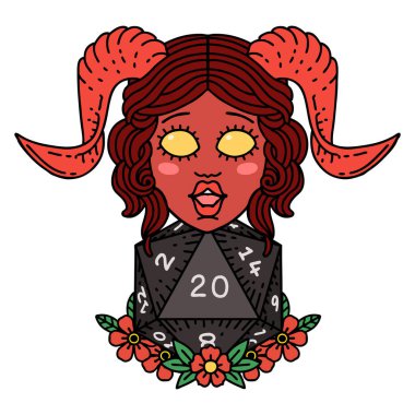 Retro Dövme Biçimi Doğal yirmilik zar atma ile düzenleme