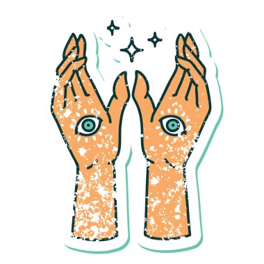 Gizemli ellerin sembolik dövmeli görüntüsü