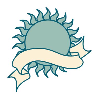 Güneşin bayrağıyla geleneksel dövme