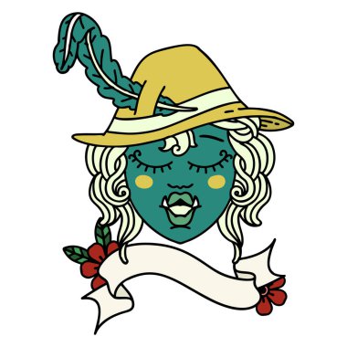 Retro Dövme Biçimli Ork Ozan karakteri 