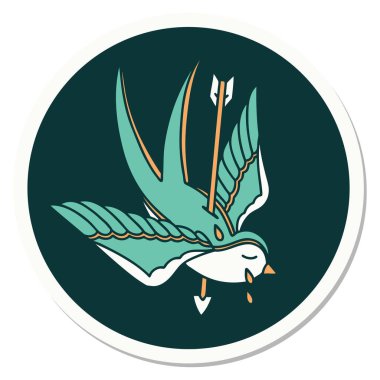 Okun deldiği bir kırlangıç dövmesi.