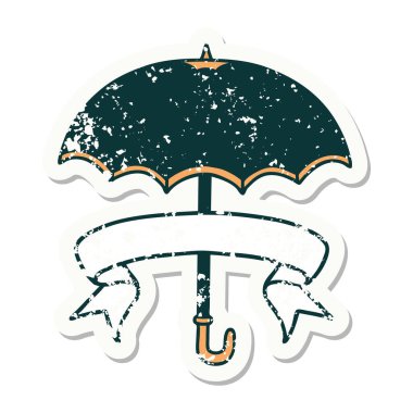 Şemsiyesi olan eski bir etiket