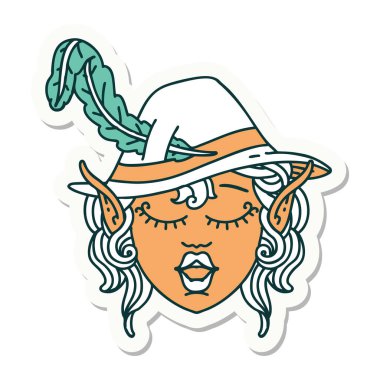 Cüce ozan karakter suratı çıkartması