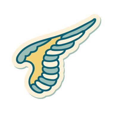 Geleneksel bir kanat stiliyle dövme çıkartması