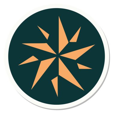 Geleneksel bir yıldız stiliyle dövme çıkartması