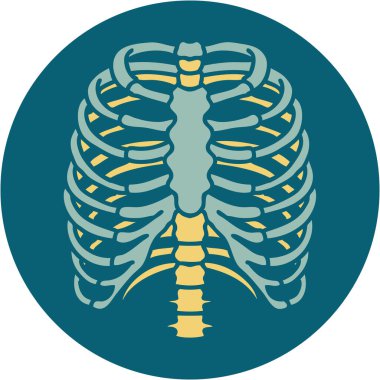 Bir göğüs kafesinin ikonik dövme görüntüsü