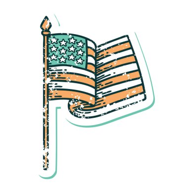 Amerikan bayrağının sembolik dövmeli resmi