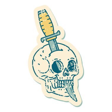 Bir kafatasının sembolik depresif dövme görüntüsü