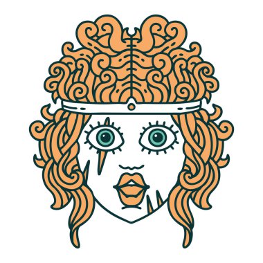 Retro Dövme Tarzı İnsan Barbar Karakteri