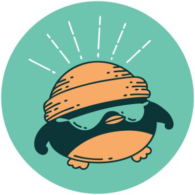 Dövme stili simgesi. Güzel Robin.