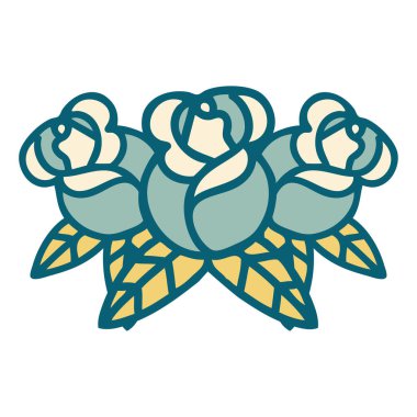 Bir buket çiçeğin ikonik dövme görüntüsü