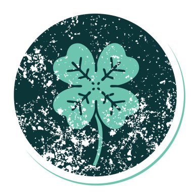 4 yapraklı yoncanın sembolik dövmeli resmi