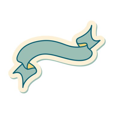 Dövme çıkartması geleneksel bir pankart stiliyle