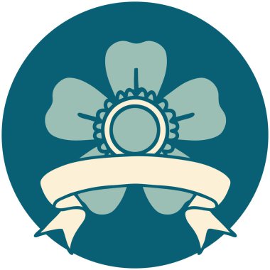 Çiçek sancağıyla dövme biçimi simgesi