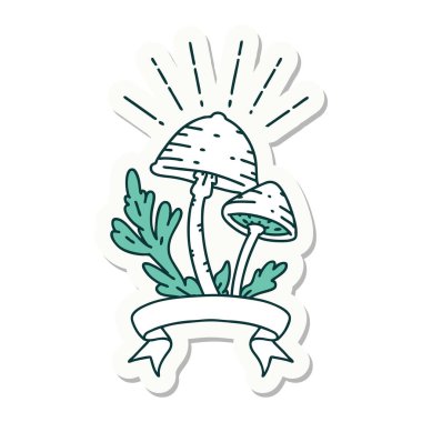 Dövme stili mantar çıkartması.